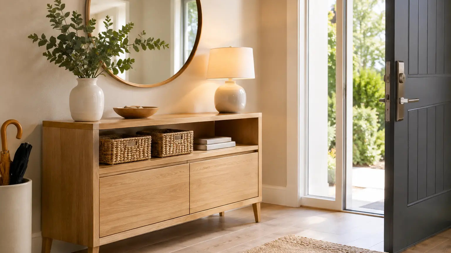 Muebles recibidor que ordenan y dan la bienvenida