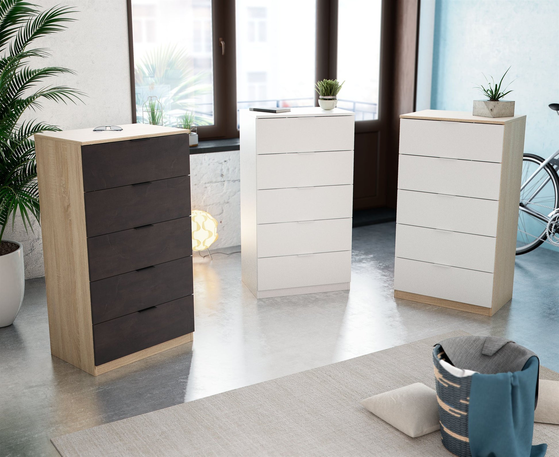 Comprar Cómoda 5 Cajones Raul online en KitMuebles