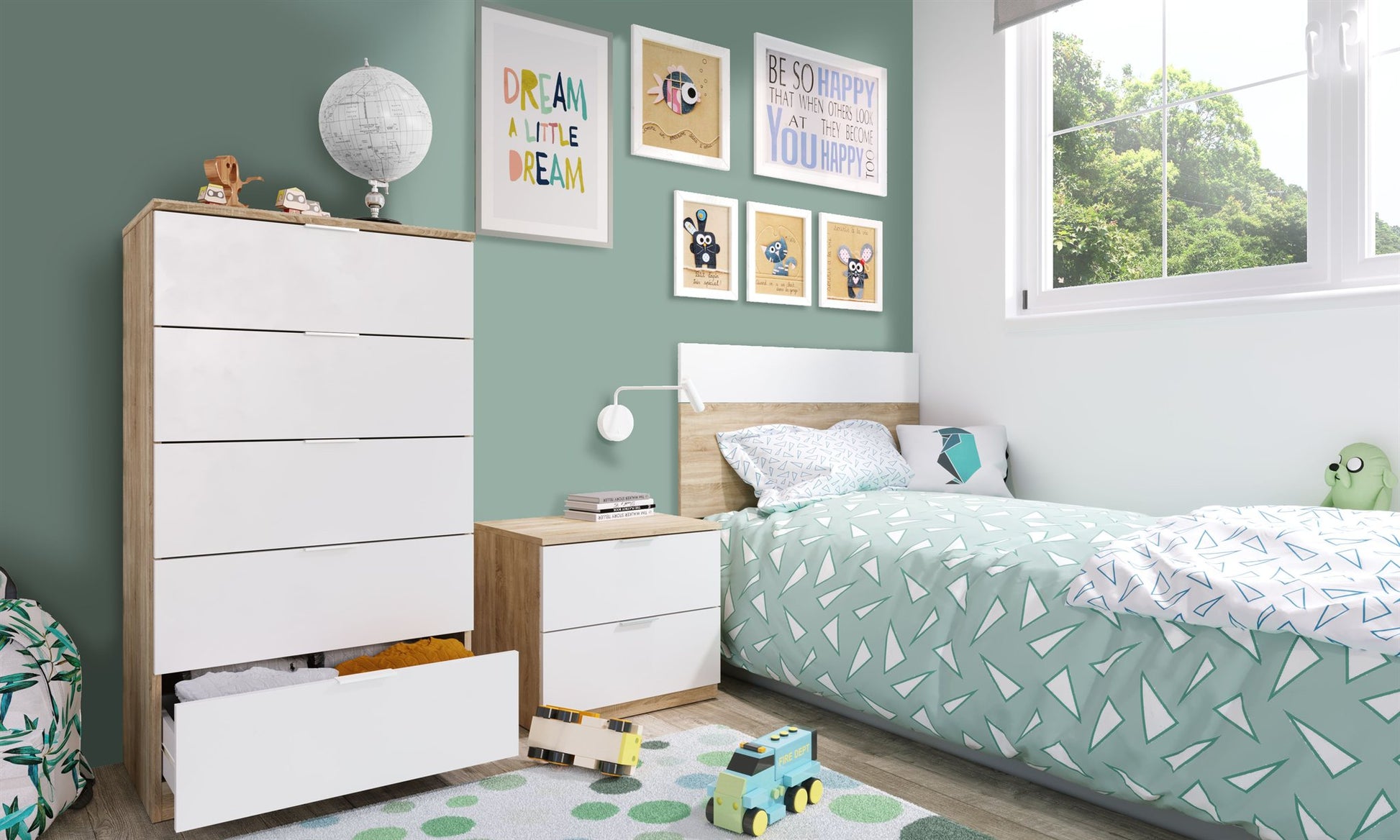 Comprar Cabezal 100cm + Mesita Luca online en KitMuebles