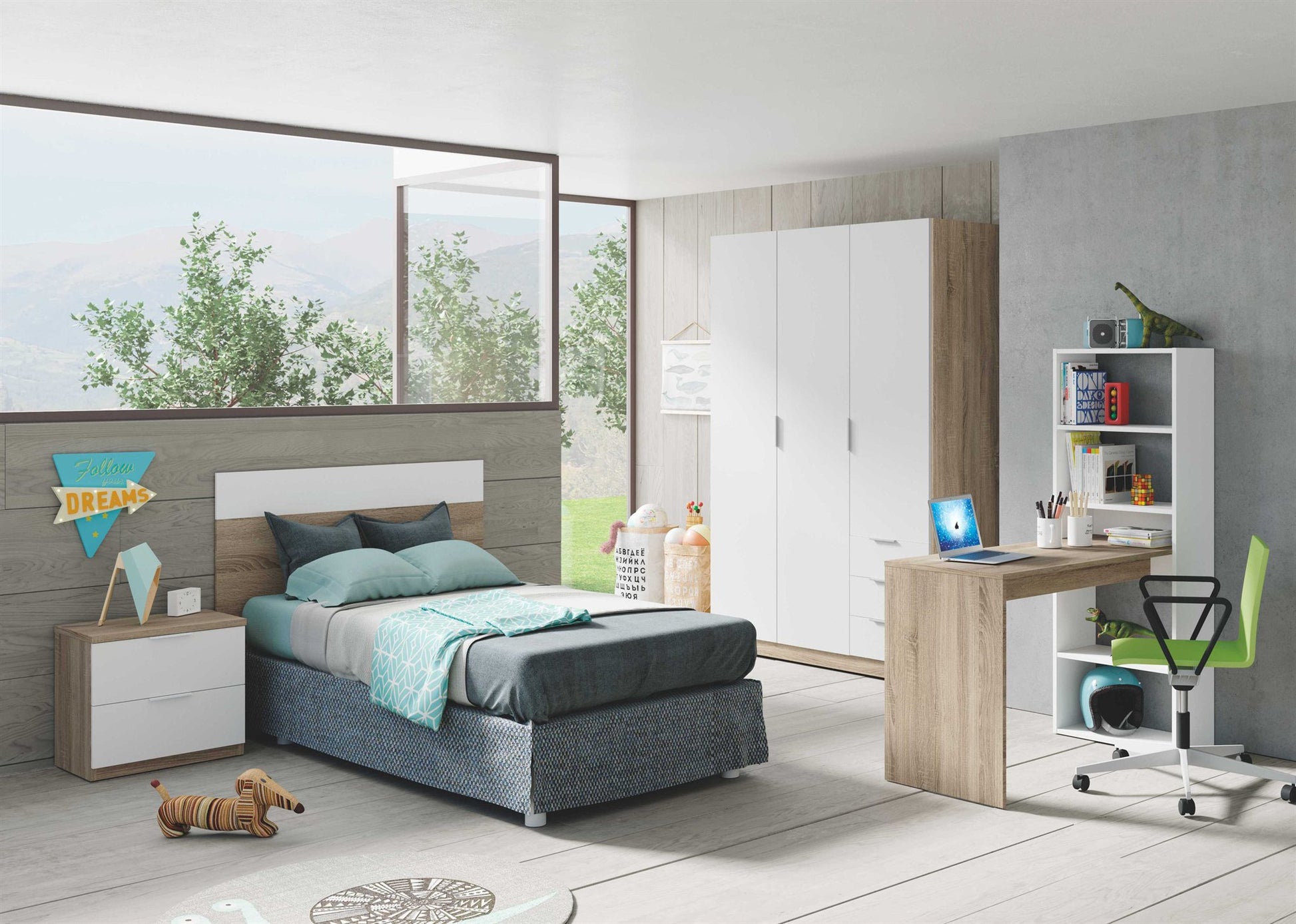 Comprar Cabezal 100cm + Mesita Luca online en KitMuebles