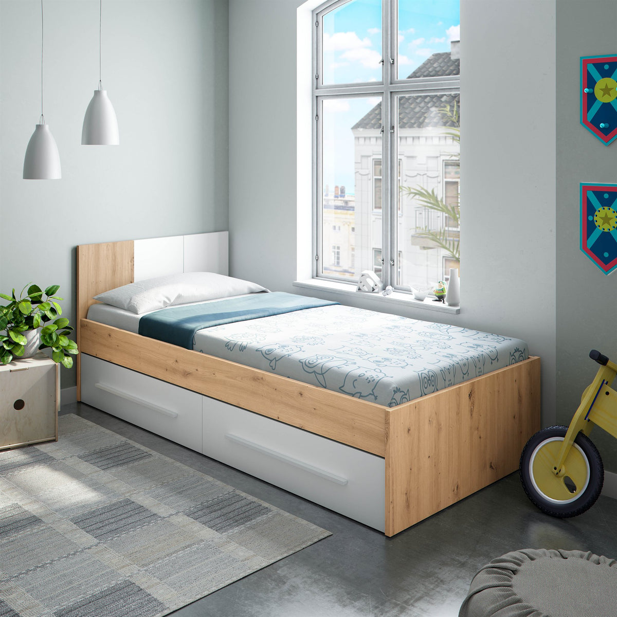 Comprar Cama Juvenil con Cabezal Noa online en KitMuebles