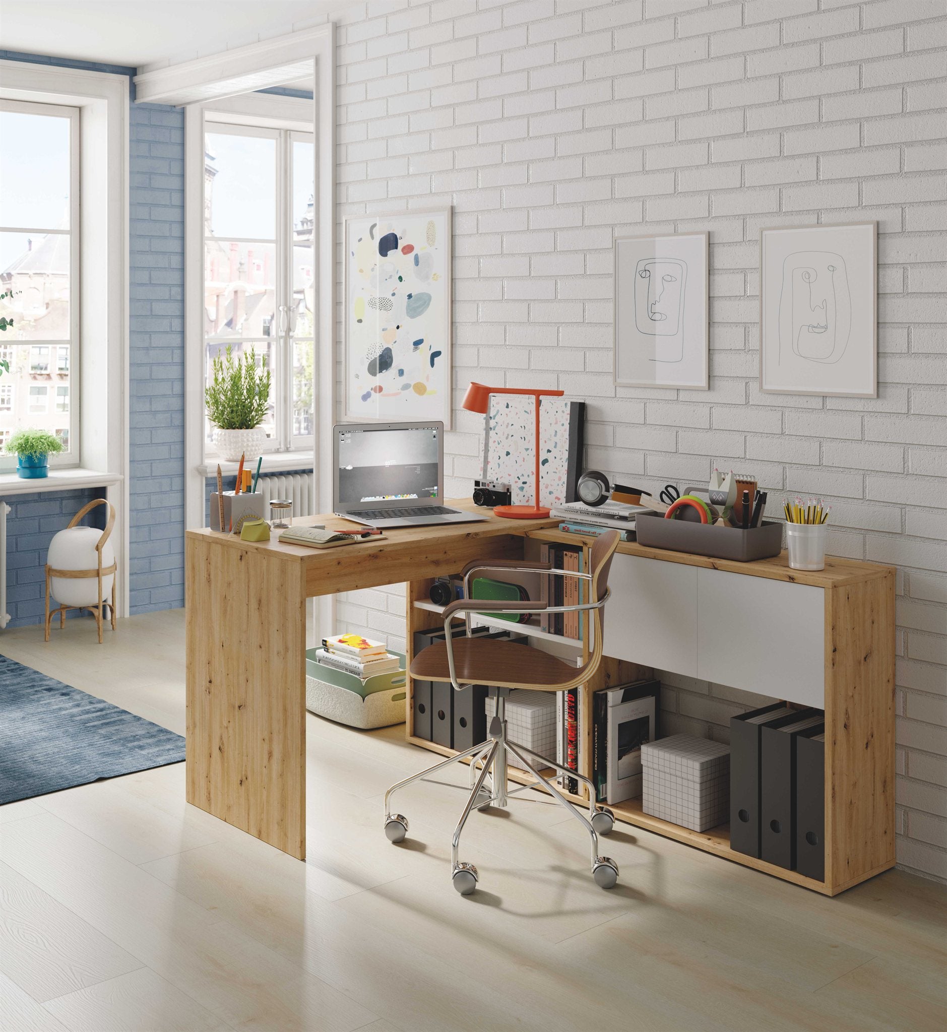 Comprar Escritorio con Estantería Duo online en KitMuebles