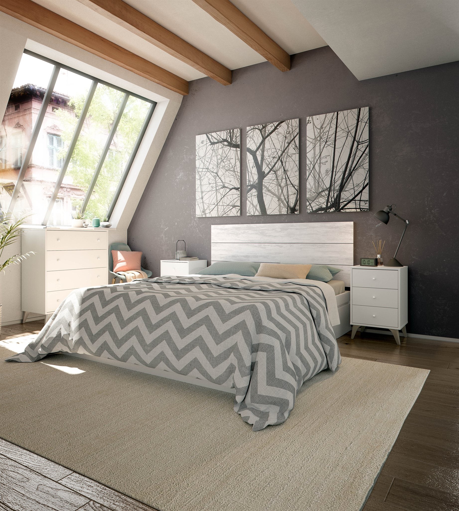 Comprar Cabezal con 2 Mesitas Sweet online en KitMuebles