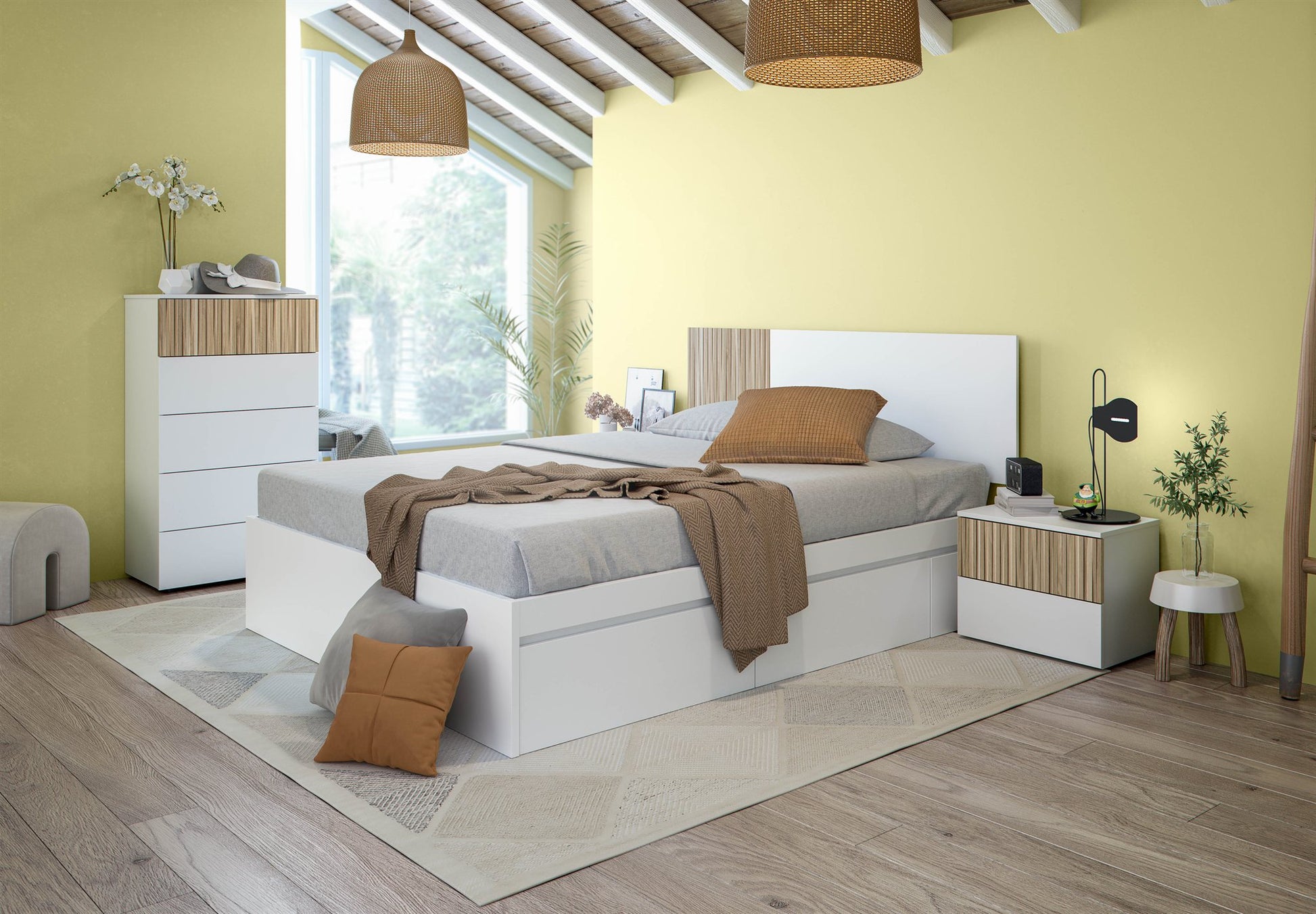 Comprar Cabezal con 2 Mesitas Ethna online en KitMuebles