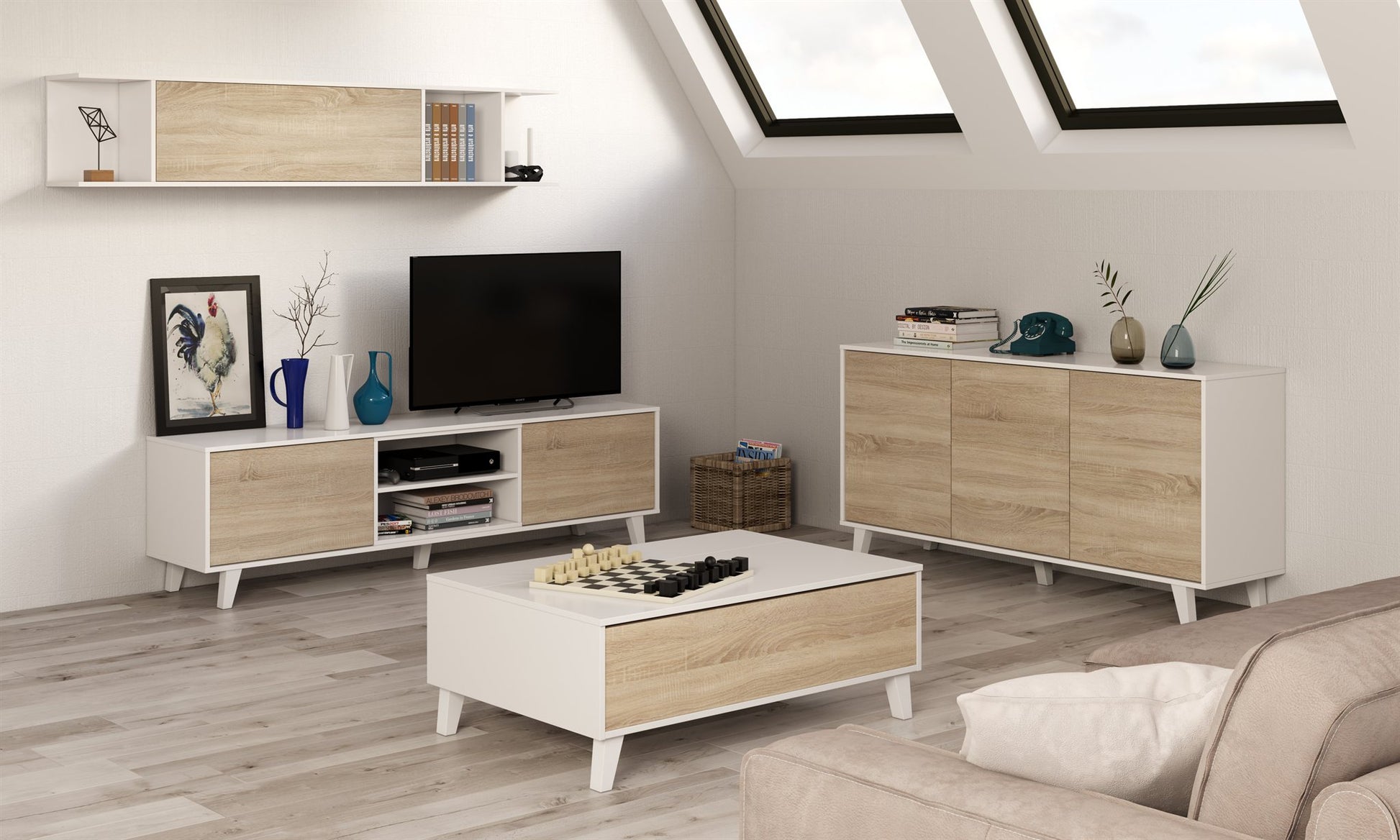 Comprar Módulo de TV + Estante Zaiken Plus online en KitMuebles