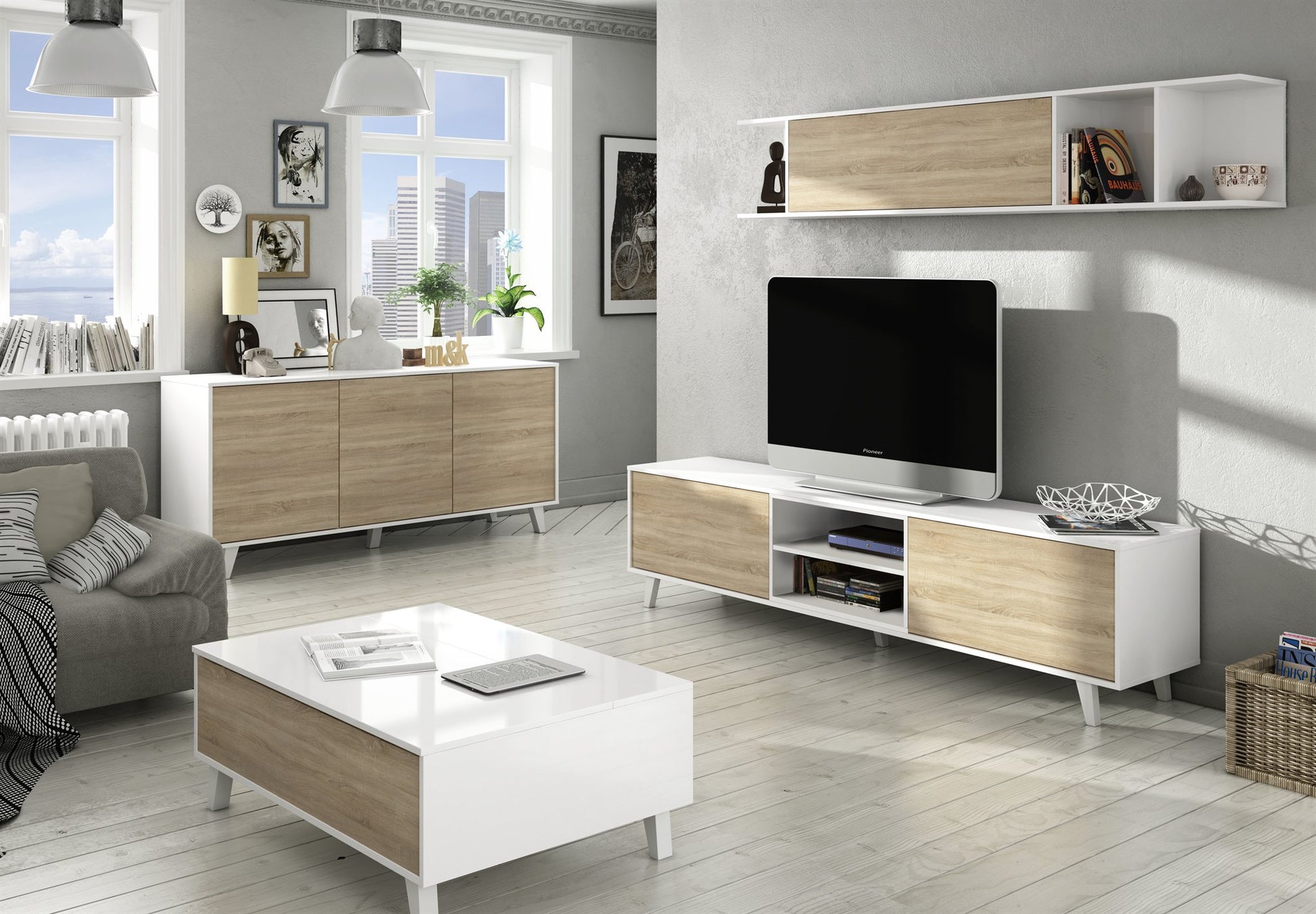 Comprar Módulo de TV + Estante Zaiken Plus online en KitMuebles