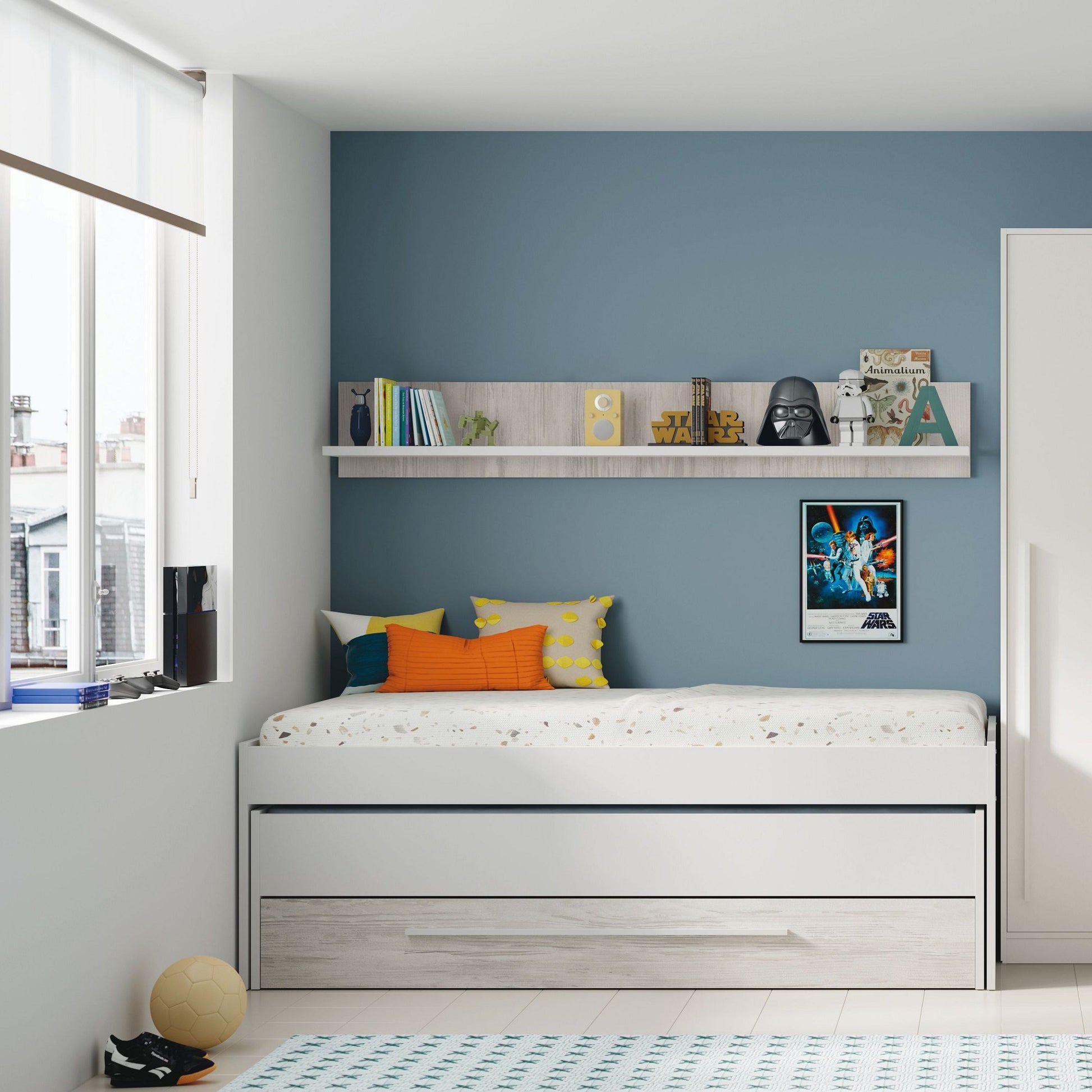 Comprar Cama Doble con Estante Elliot online en KitMuebles