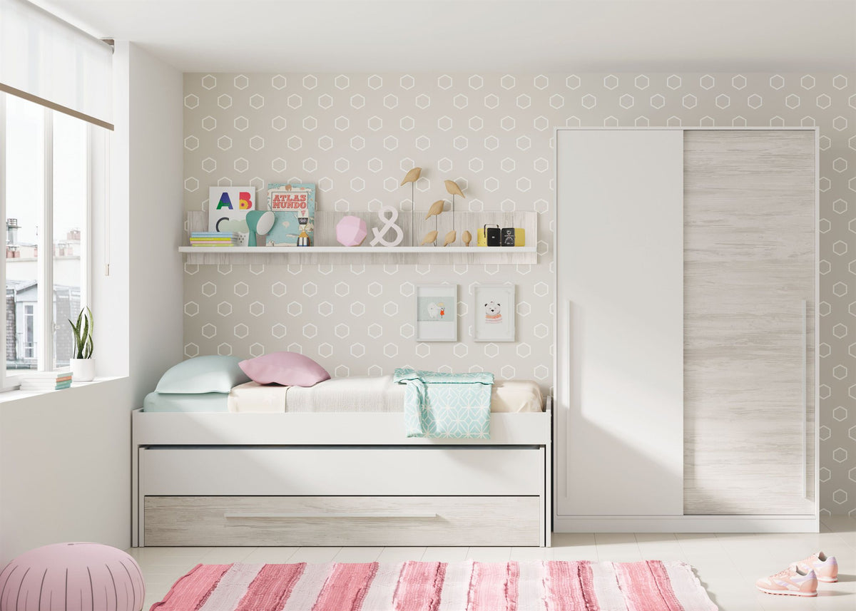 Comprar Cama Doble con Estante Elliot online en KitMuebles
