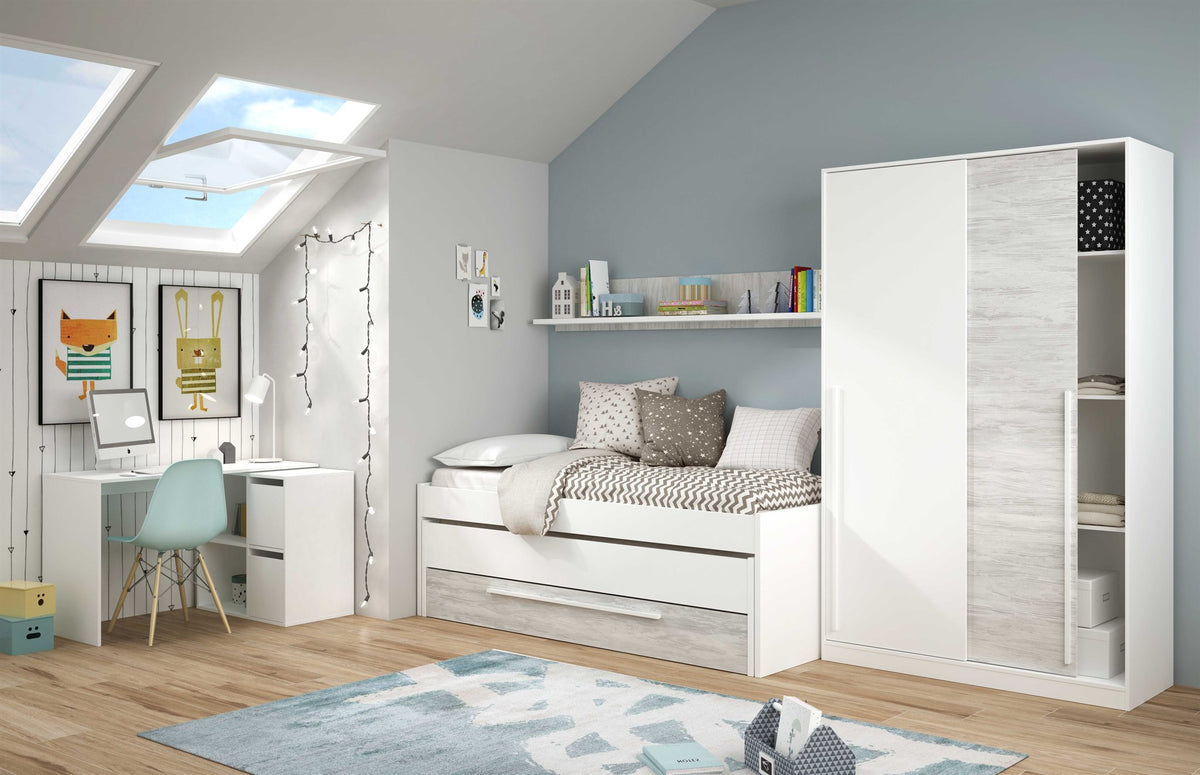 Comprar Cama Doble con Estante Elliot online en KitMuebles