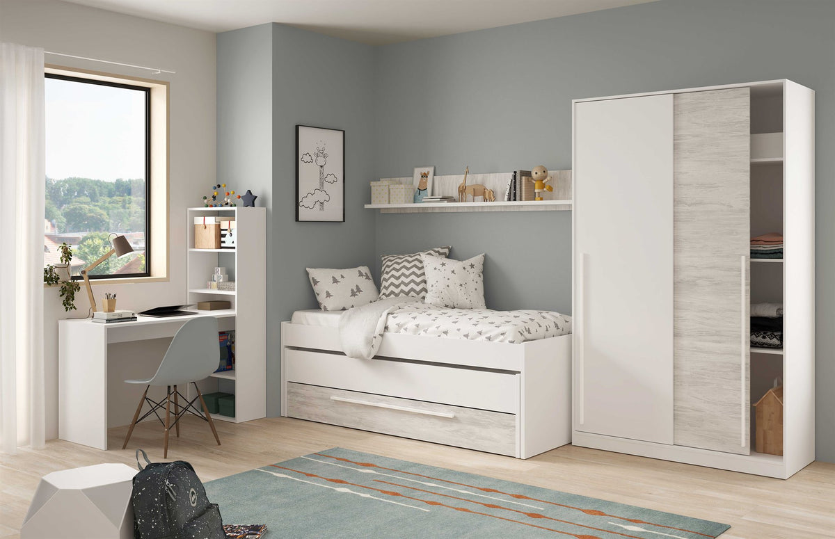 Comprar Cama Doble con Estante Elliot online en KitMuebles