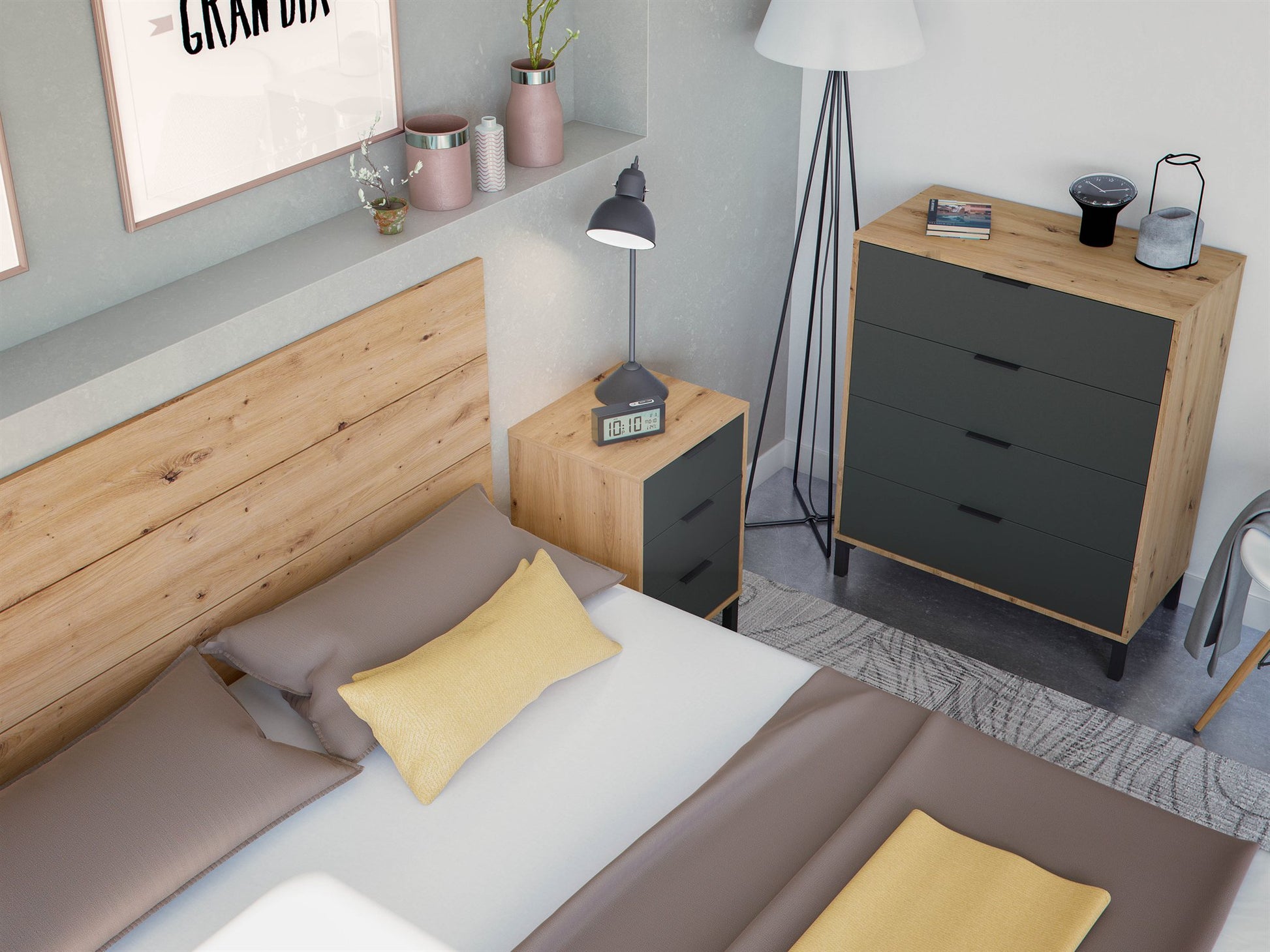 Comprar Cabezal con Mesitas Viggo online en KitMuebles