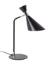 Lámpara de sobremesa Studio negra o blanca, diseño contemporáneo funcional. Base y brazo de metal, pantalla de tela. Ideal para estudio o mesita de noche.