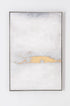 Cuadro Ether abstracto minimalista al óleo, tonos claros, pan de oro. Ideal decoración nórdica, moderna o contemporánea. 80x120 cm.