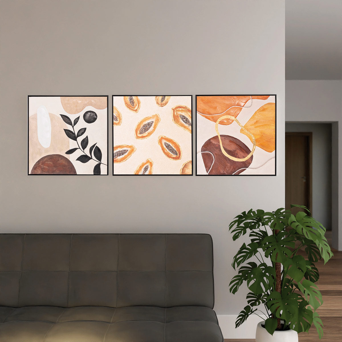 Set 3 Cuadros Eden 180x60cm