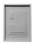 Cuadro vitrina Knossos en relieve, diseño geométrico blanco y beige arena, marco de madera, estilo minimalista y nórdico.