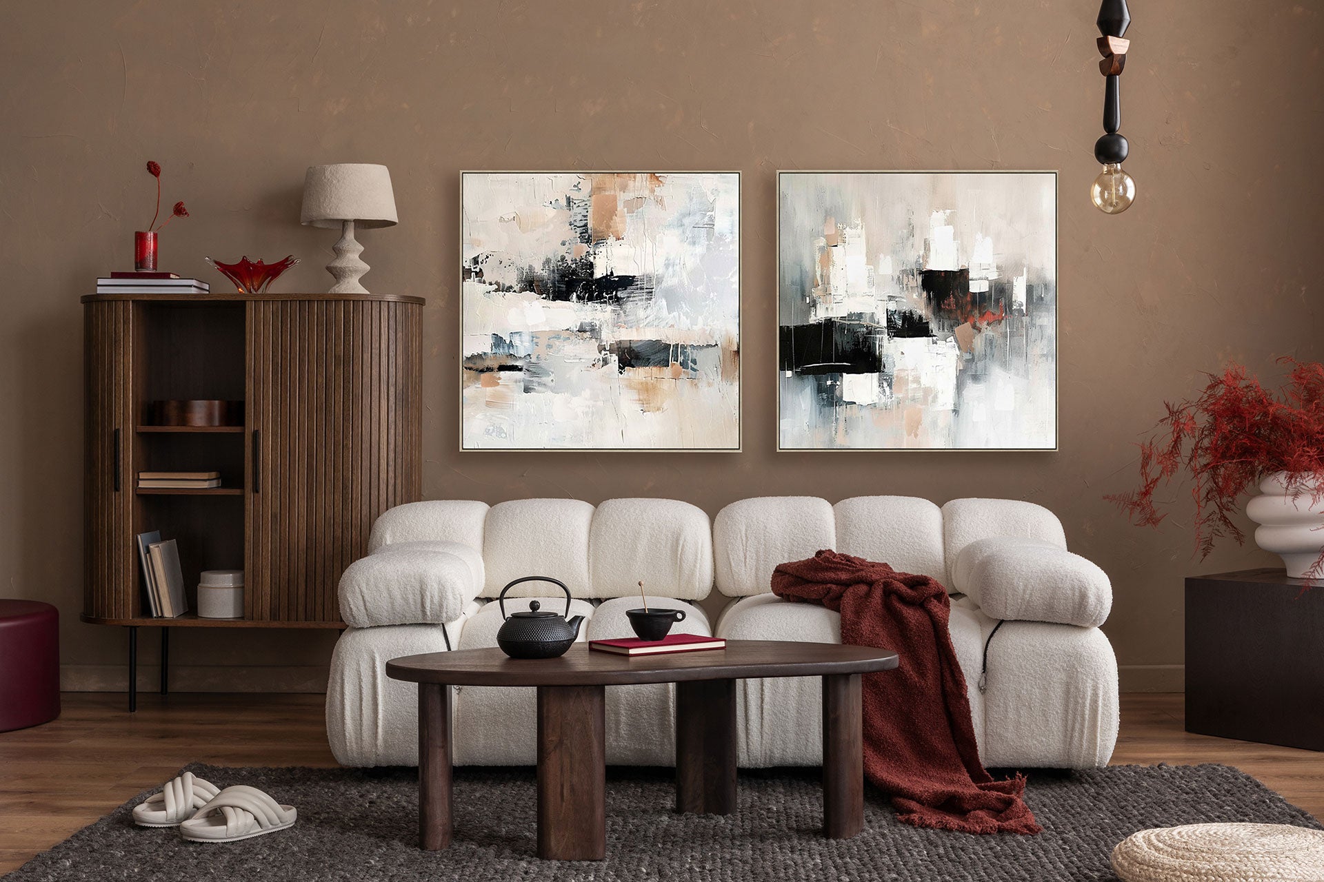 Set 2 Cuadros Graphite 80x80cm