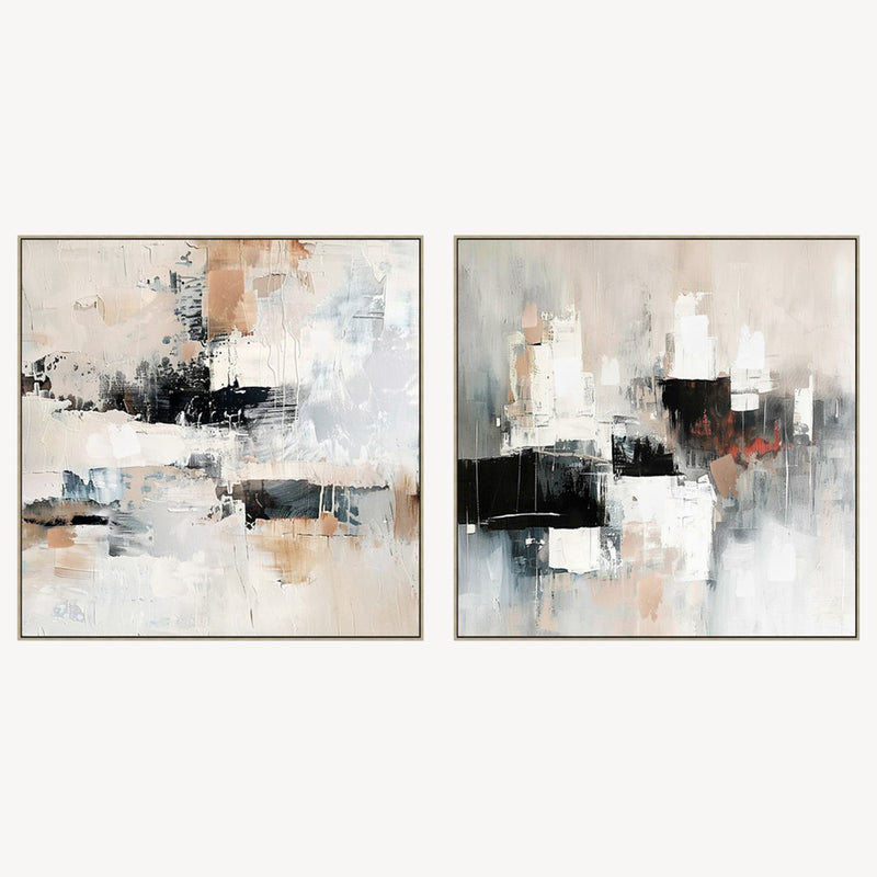 Set 2 Cuadros Graphite 80x80cm