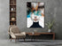 Cuadro "Psyche" arte vanguardista retrato femenino abstracto, cristal templado, marco metal, 80x120 cm. Ideal para salones modernos.