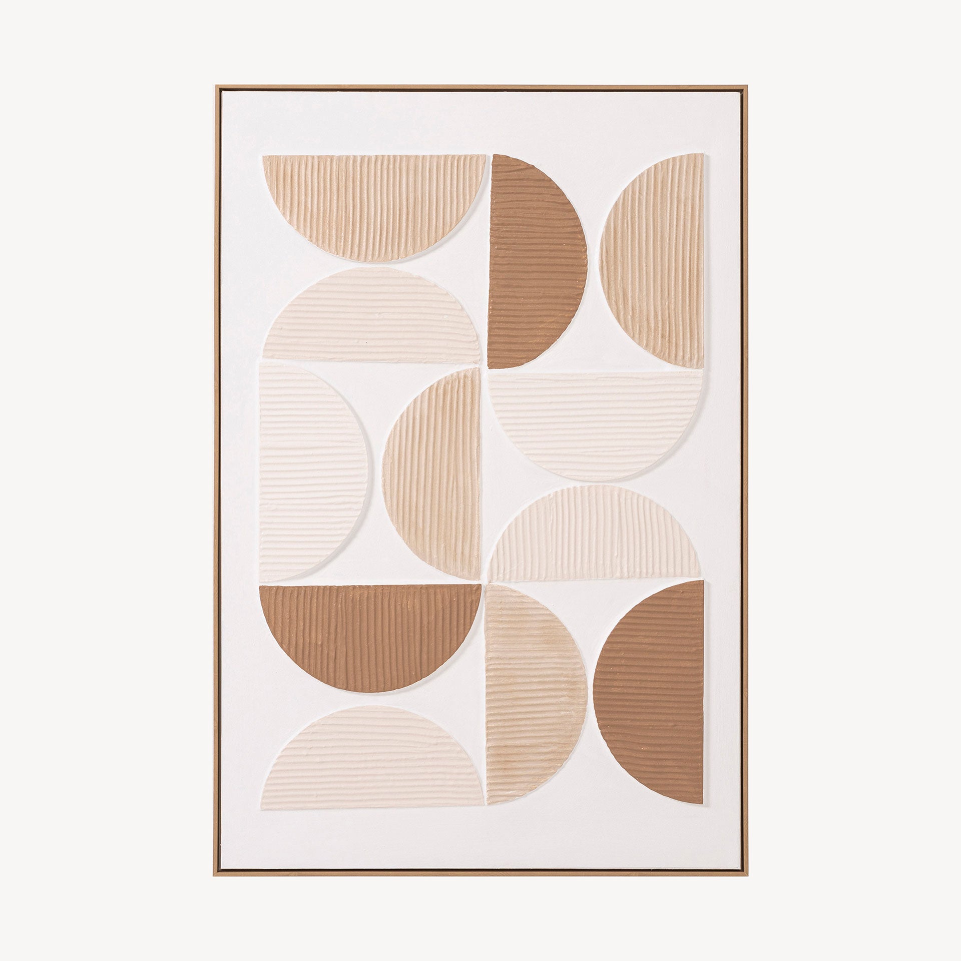 Cuadro Phase, diseño geométrico en lienzo y madera. Tonos tierra, terracota y beige arena para decoración contemporánea.