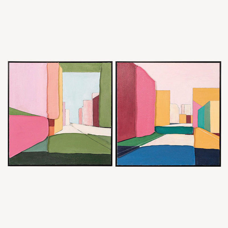 Set 2 Cuadros District 80x80cm