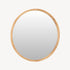Espejo Equinox circular con marco de madera de roble natural, estilo nórdico/japandi. Diseño equilibrado para ampliar espacios y añadir luz.
