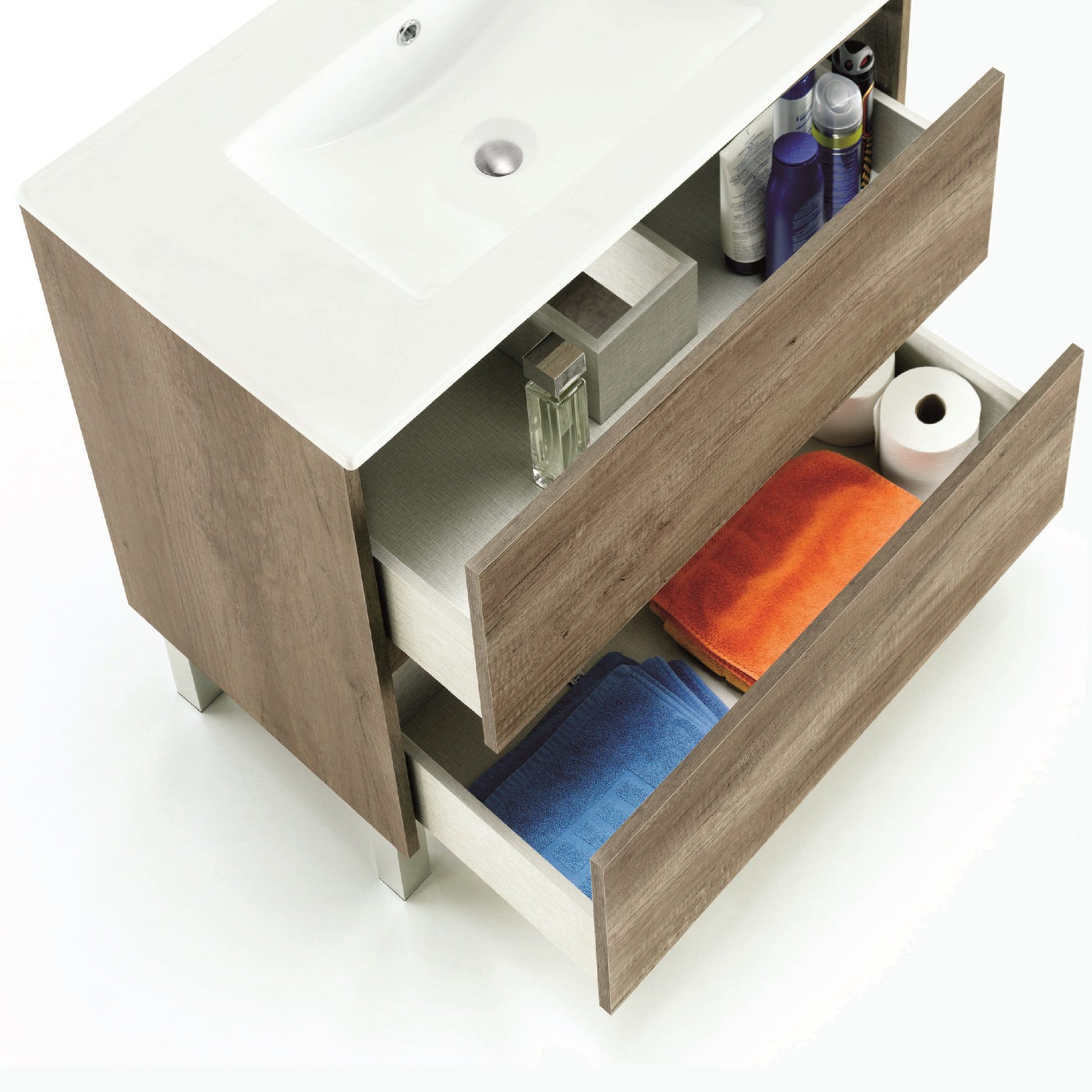 Mueble Lavabo con Espejo Dakota 80cm + Lavabo