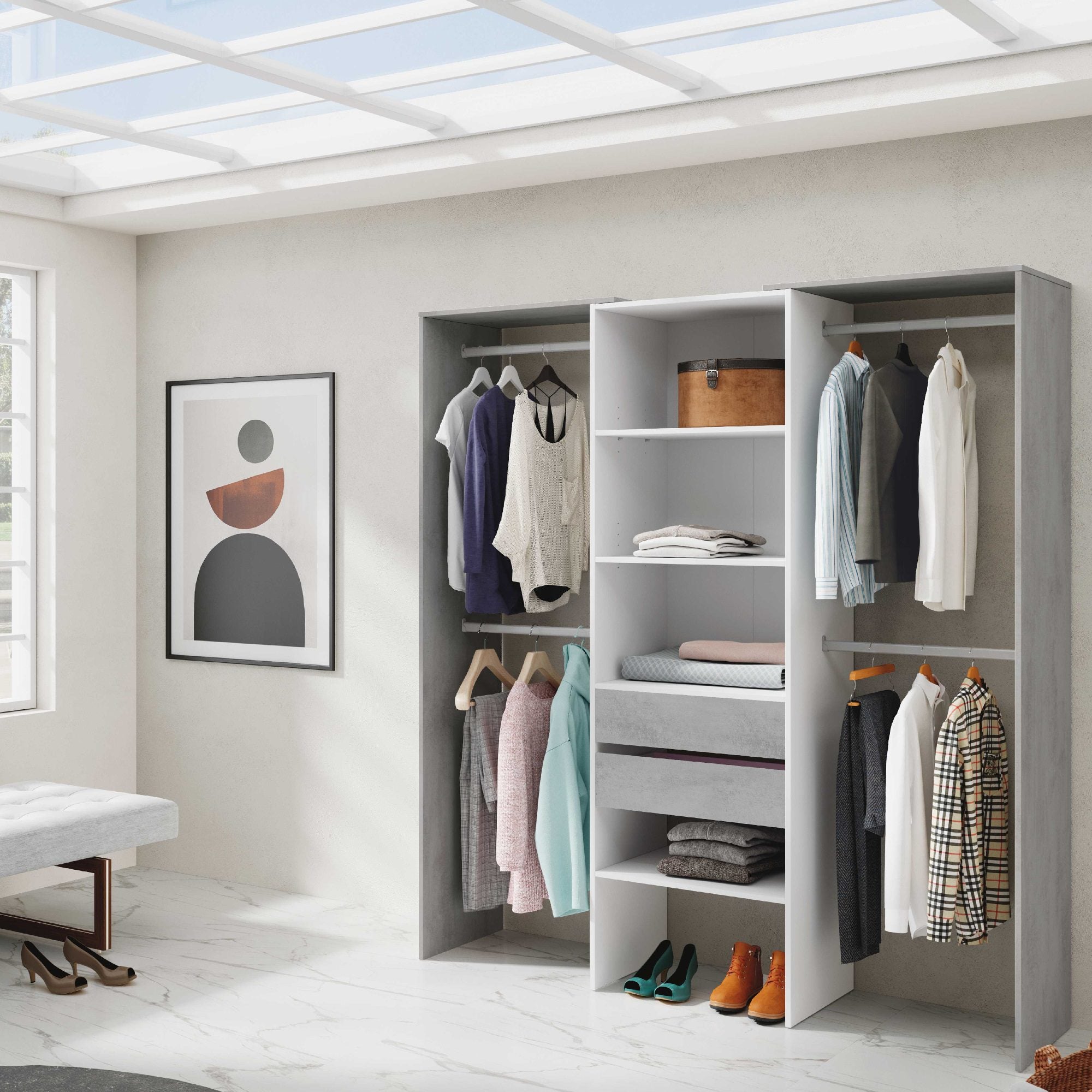 Armario-Vestidor con Estanteria Jens 179cm