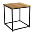 Mesa auxiliar Austral cuadrada de diseño moderno con estructura metálica negra y sobre de madera. Ideal para salón o dormitorio.