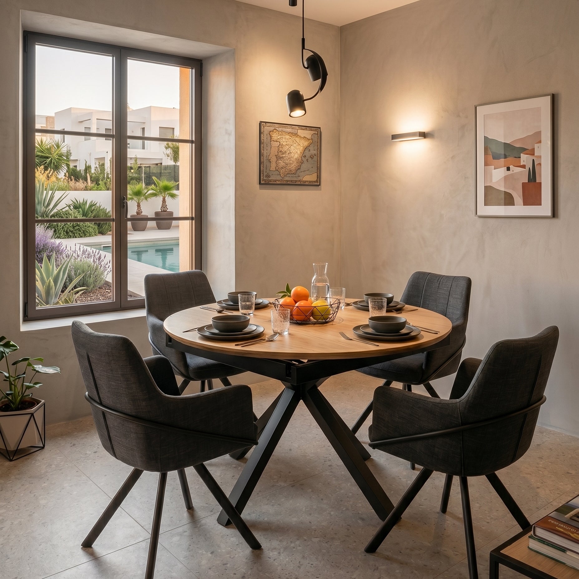 Mesa Fija Radial 120x120x75cm