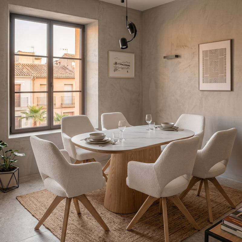 Mesa Fija Ovala 200x90x75cm