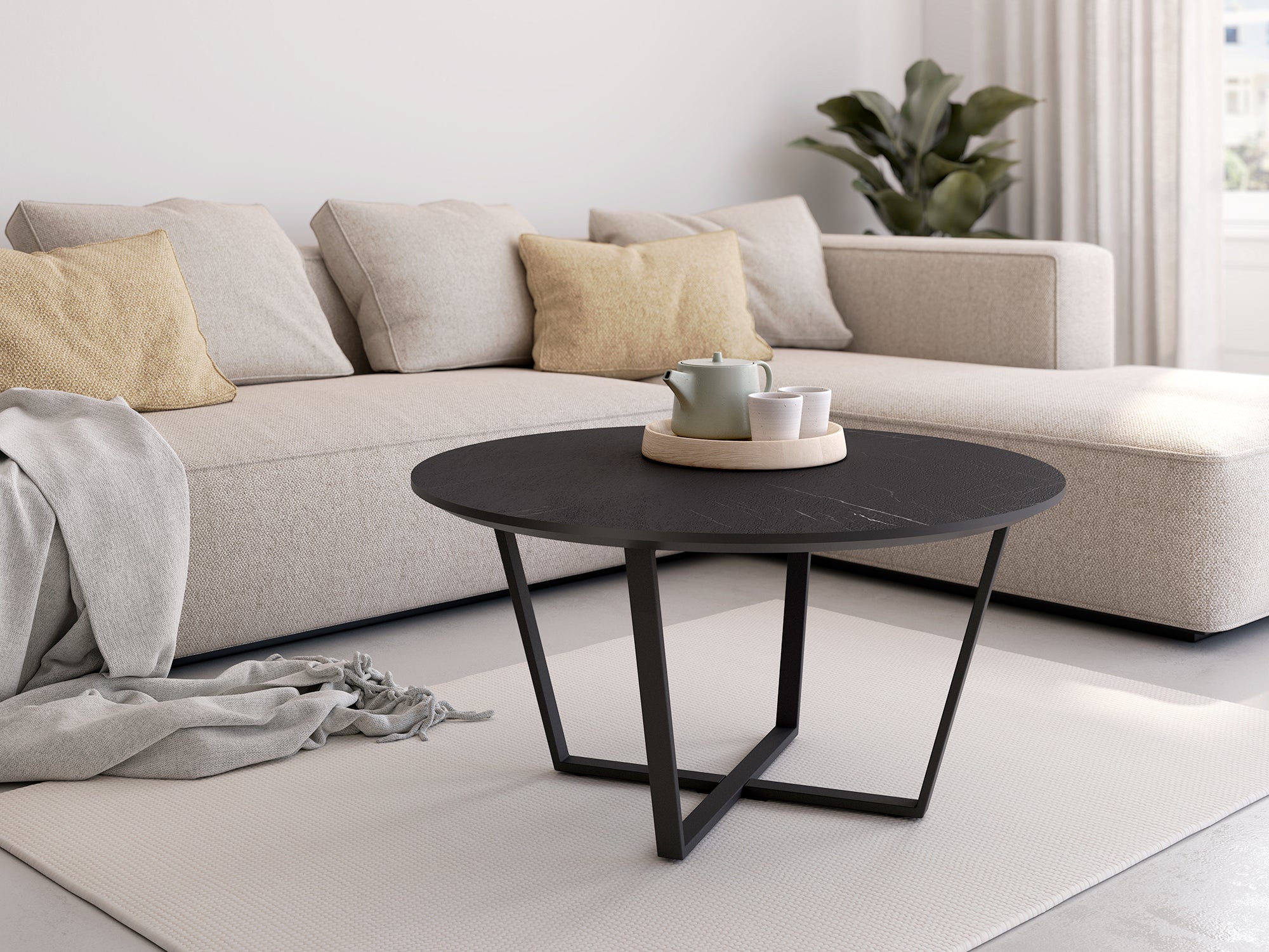 Mesa Centro Circular Egeo ø80cm