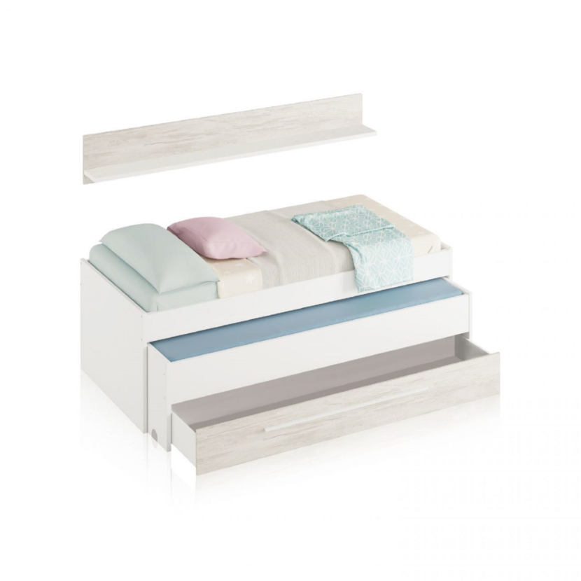 Cama Doble con Estante Elliot