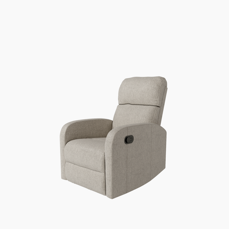 Butaca relax Ada manual con tapizado cómodo y estructura metálica negra, ideal para descanso diario.
