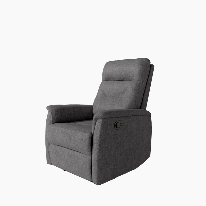 Butaca relax manual Diana con estructura metálica negra y tapizado agradable, ideal para descanso diario.