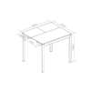 Medidas mesa de cocina plegable modelo Serra