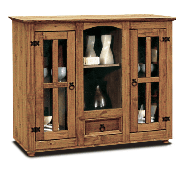 Vajillero rustico madera maciza - KitMuebles.com