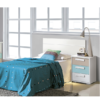 Dormitorio Juvenil cabecero con mesita acabado base blanco y combinado en diferentes colores