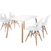 Conjunto mesa jfija tapa blanca con sillas blancas