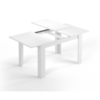 mesa de comedor blanco brillo detalle apertura