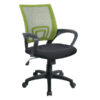 Silla de oficina SE-602 verde respaldo de rejilla tapizado asiento 3D color negro