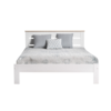 cama con somier Jade acabado blanco combinado color roble