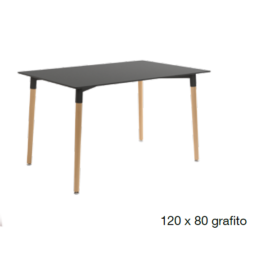 Mesa de comedor tapa grafito 120x80
