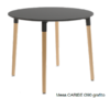mesa de comedor redonda tapa grafito de 90 cm de Ø