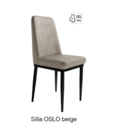Silla Oslo beige con patas metálicas color negro