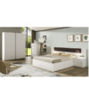 Dormitorio Noon acabado Blanco artik combinado color oxido-Cabezal válido para cama de 150cm