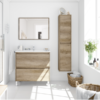 Mueble de baño 2 cajones con espejo y lavabo Nordik con columna