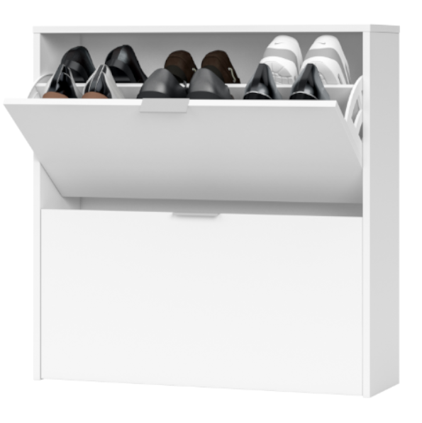 Zapatero Maelys con 2 puertas abatibles Blanco