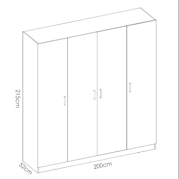 Armario Maxi 4 puertas 03k144-Medidas
