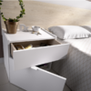 Dormitorio Alice blanco natural. Detalle abierto- programa DEKIT del Grupo Rimobel