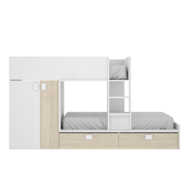 Cama tren MATT blanco-natural